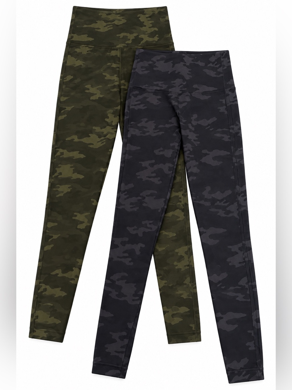 SPANX Camo High-Rise Leggings — Olive & Charcoal